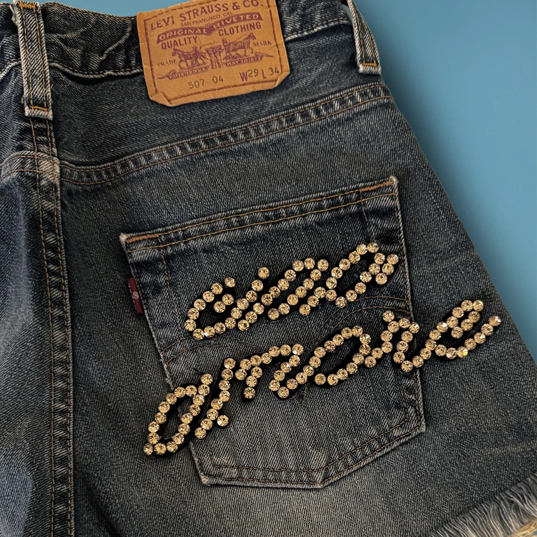 Jeans-shorts-Levis-donna-Vintage-ciao-amore-pietre-FLC-LAB-002