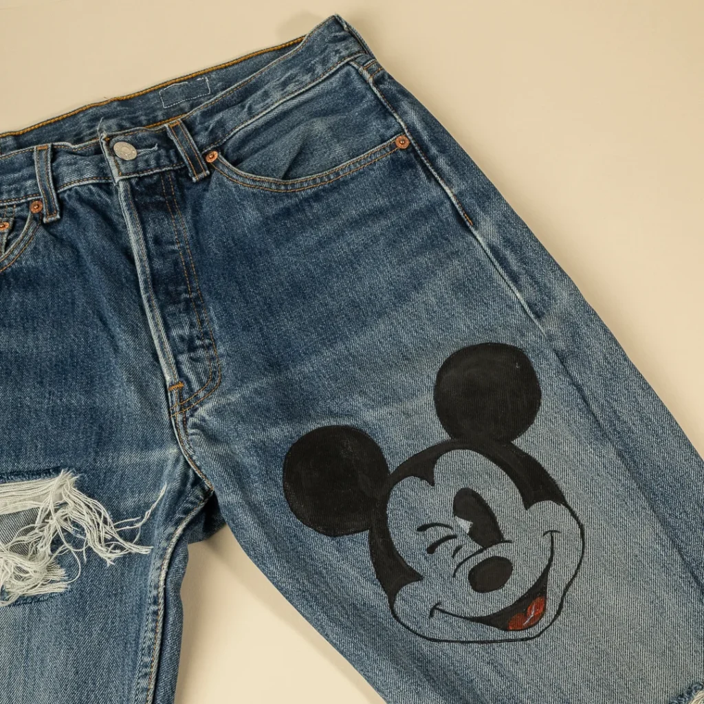 levi's 501 vintage con stampa di topolino